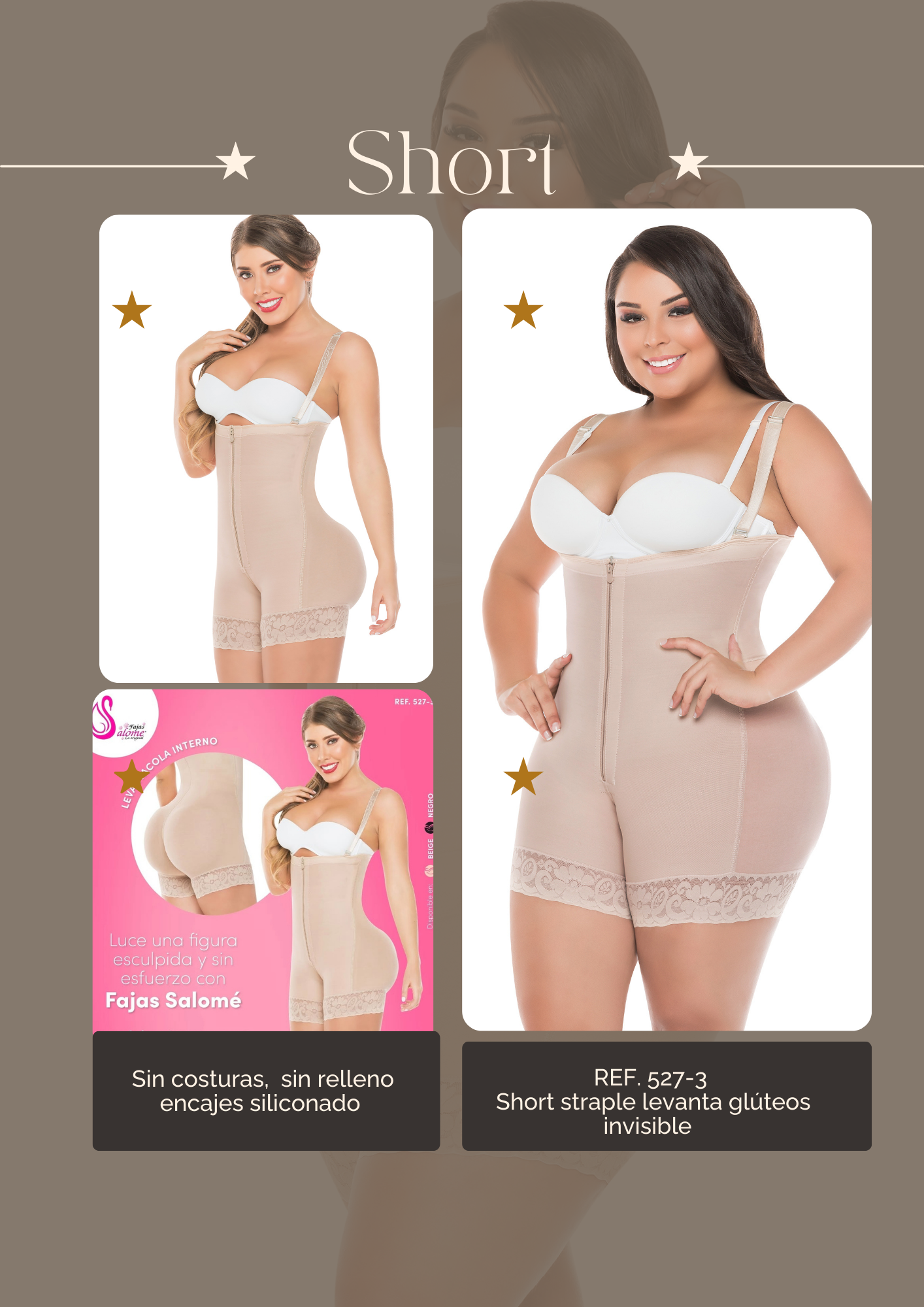 Short straple levanta glúteos invisible